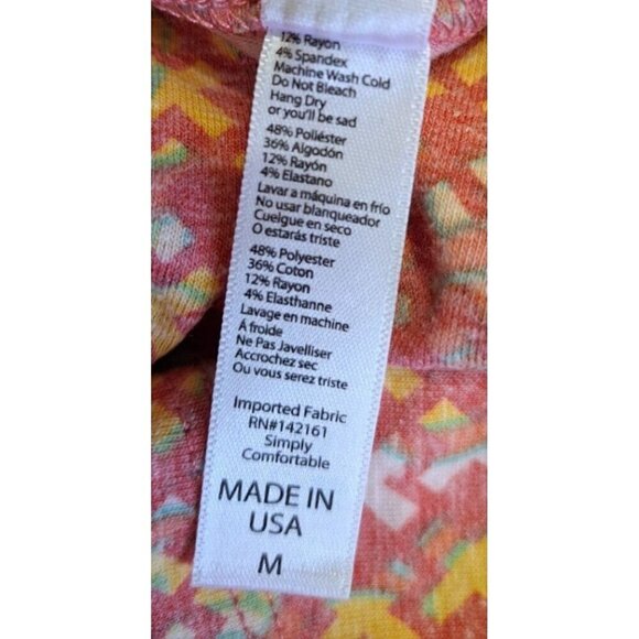 Lularoe Women's M Multicolor "Perfect T" Abstract Print Short Sleeve Top New - Picture 4 of 7